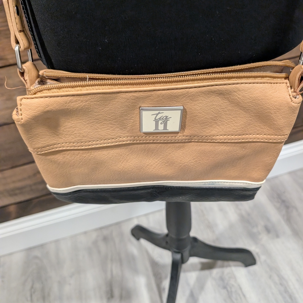 Tan and Black Crossbody Bag